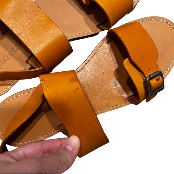 MADEWELL The Boardwalk Buckle Sandal Cognac Smooth Leather Sz 7.5 - Picture 6 of 6